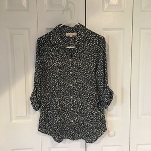 Loft blue button down blouse